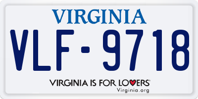 VA license plate VLF9718