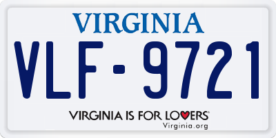 VA license plate VLF9721