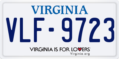 VA license plate VLF9723