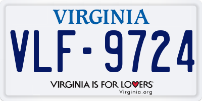 VA license plate VLF9724