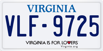 VA license plate VLF9725