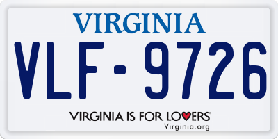 VA license plate VLF9726