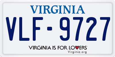 VA license plate VLF9727