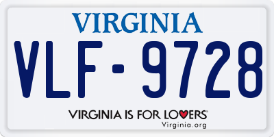 VA license plate VLF9728