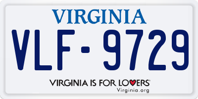 VA license plate VLF9729