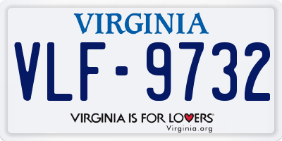 VA license plate VLF9732
