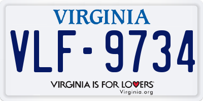 VA license plate VLF9734