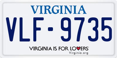 VA license plate VLF9735