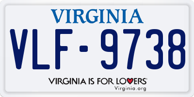 VA license plate VLF9738
