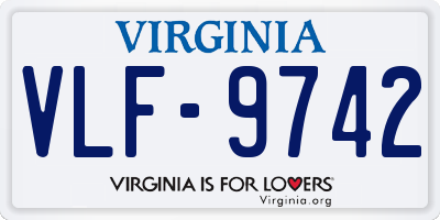 VA license plate VLF9742