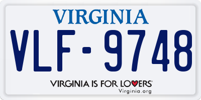 VA license plate VLF9748