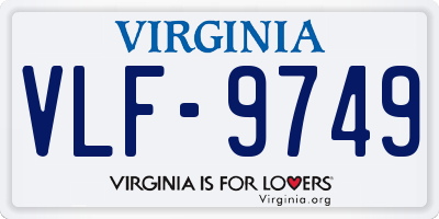 VA license plate VLF9749