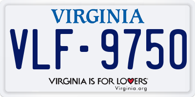 VA license plate VLF9750