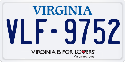 VA license plate VLF9752