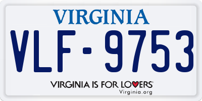 VA license plate VLF9753