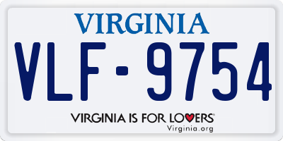 VA license plate VLF9754
