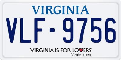 VA license plate VLF9756