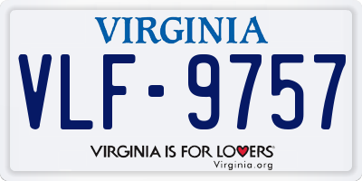 VA license plate VLF9757