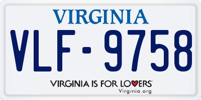 VA license plate VLF9758