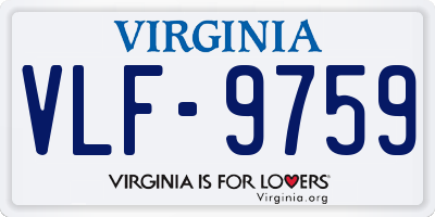 VA license plate VLF9759