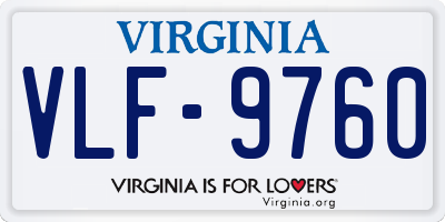 VA license plate VLF9760