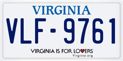 VA license plate VLF9761
