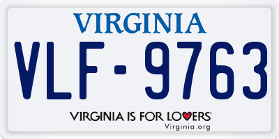 VA license plate VLF9763