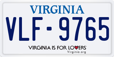 VA license plate VLF9765