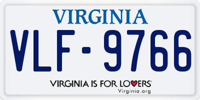 VA license plate VLF9766