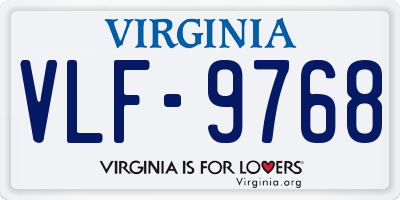 VA license plate VLF9768