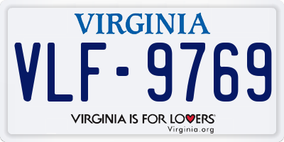 VA license plate VLF9769