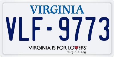 VA license plate VLF9773