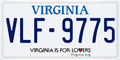 VA license plate VLF9775