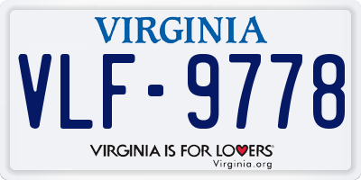 VA license plate VLF9778