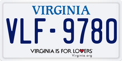VA license plate VLF9780