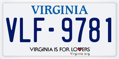 VA license plate VLF9781