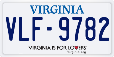 VA license plate VLF9782