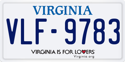 VA license plate VLF9783