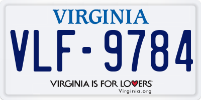 VA license plate VLF9784