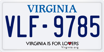 VA license plate VLF9785