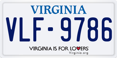 VA license plate VLF9786