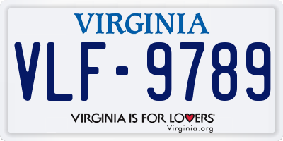 VA license plate VLF9789