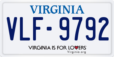VA license plate VLF9792