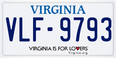 VA license plate VLF9793