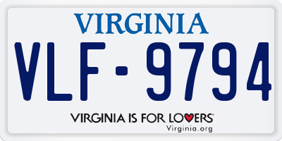 VA license plate VLF9794