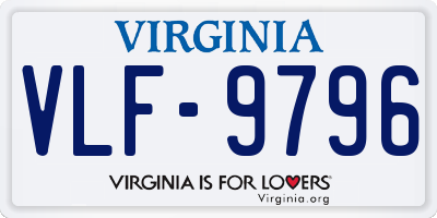 VA license plate VLF9796