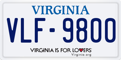VA license plate VLF9800