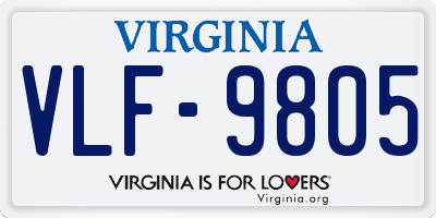 VA license plate VLF9805