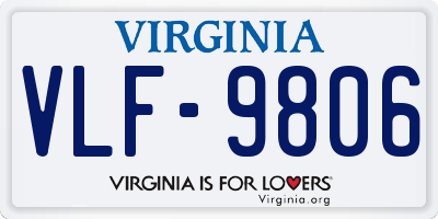 VA license plate VLF9806