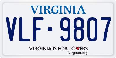 VA license plate VLF9807